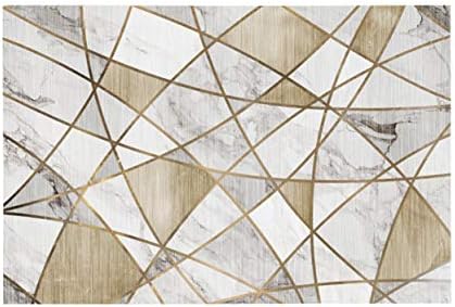 Fematte Carpet Simple Geometric Polyester Rectangular Soft Comfortable Breathable Elastic Living Room Bedroom Coffee Table Office Rug,Yellow,200x300cm