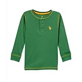 U.S. Polo Assn. Boys' Interlock Cotton Long-Sleeve Henley Shirt