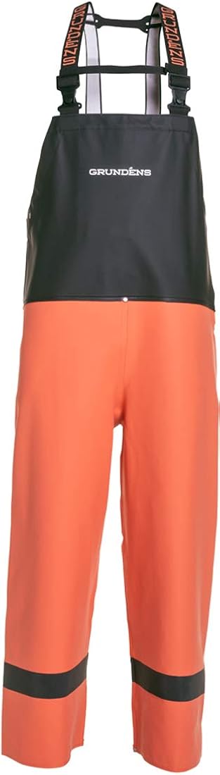 Grundens Balder 504 Bib Pant - Orange/Black - Medium : Clothing