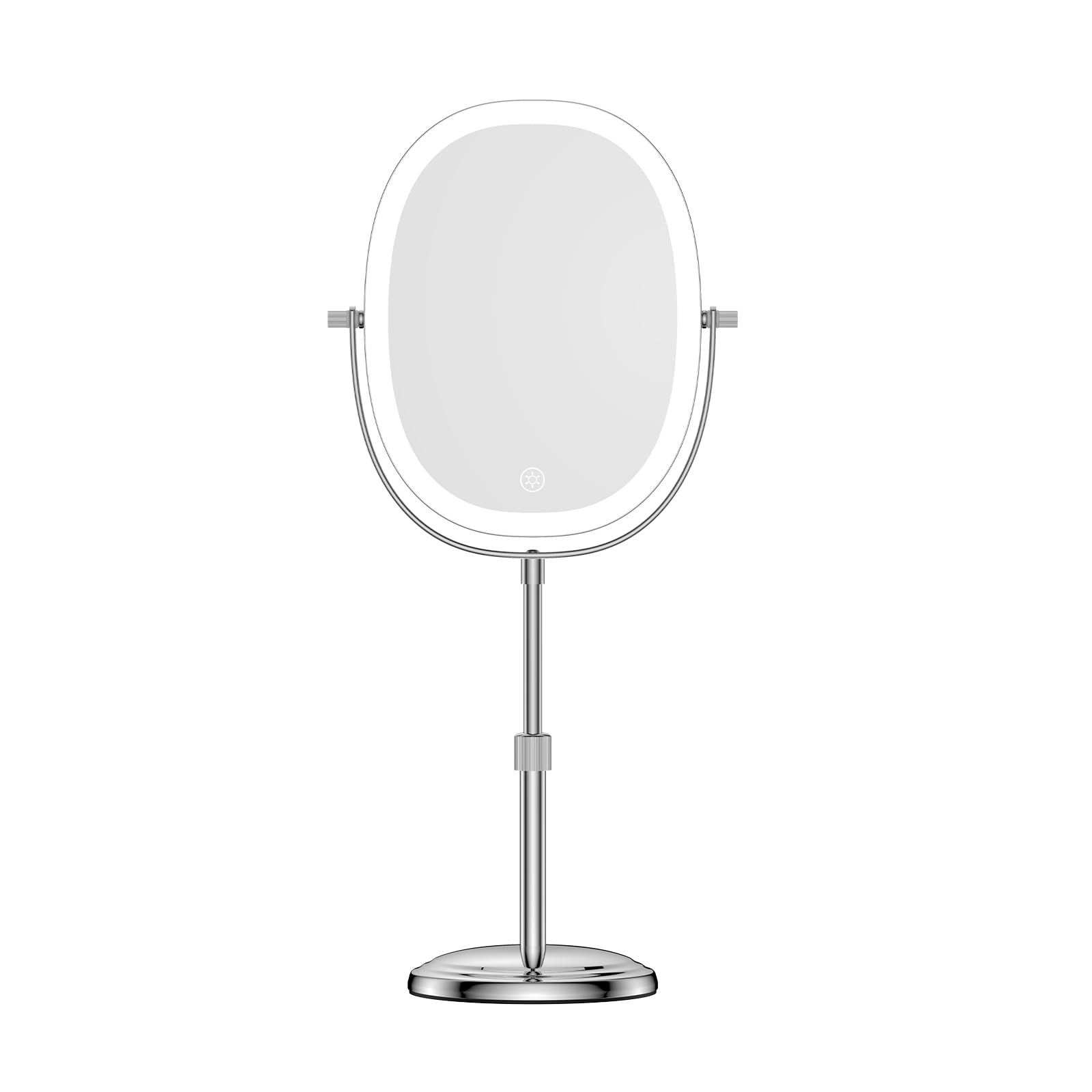 Photo 1 of DOWRY Lighted Makeup Mirror with 7X Magnification, Height Adjustable Vanity Mirror, Rechargeable 3 Color Lights Lighted Makeup Mirror, 360° Swivel Double Sided Magnifying Mirror