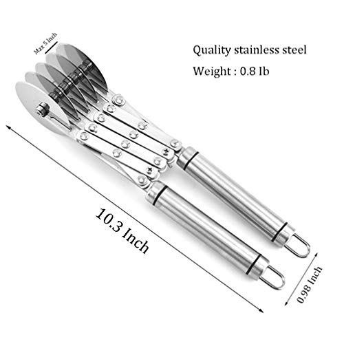 5 Wheel Pastry Cutter with Handle, Wosoova Stainless Steel Expandable Dough Divider Pizza Slicer Knife, Multi-Wheel Baking Cutter Roller for Brownies, Cookies, Cake, Pasta Dough (Handle Design)