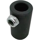 1 pc Black SHLPDFM Steering Coupler 5/8"-36 Spline to 3/4" Round Smooth Steering Shaft Coupler Non-Flex Standard Coupler