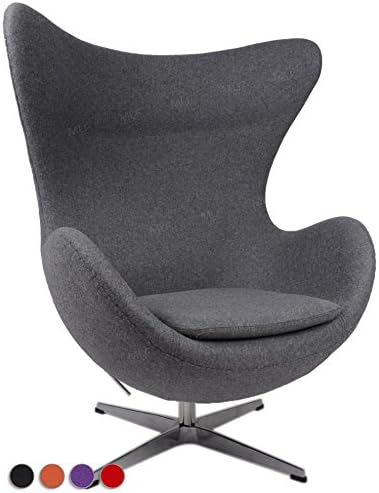 Amazon Com Mlf Arne Jacobsen Egg Chair In Premium Wool Dark Grey Furniture Decor
