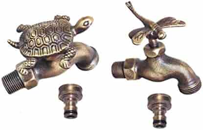 Decorative Brass Hummingbird Dragonfly Garden Outdoor Faucet