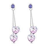 GAEA H - 2017 New Arrival Heart Present Series Original Design Sweet Hearts Crystal Drop Earrings, Long Dangle Earrings, Crystals from Swarovski Gift Wrapped GHJE015
