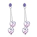 GAEA H - 2017 New Arrival Heart Present Series Original Design Sweet Hearts Crystal Drop Earrings, Long Dangle Earrings, Crystals from Swarovski Gift Wrapped GHJE015