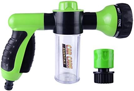 Car Wash Pressure Spray Nozzle: 8 Patterns with Reservoir Tank - 2 Piece Set | Includes Bonus Quick Connect Garden Hose Adapter by Car Care Essentials