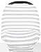 Premium Stretchy Baby Car Seat Cover Canopy 3-in-1 Multi Use Nursing Cover, Extremely BREATHABLE & SOFT, Unisex Grey and White Design