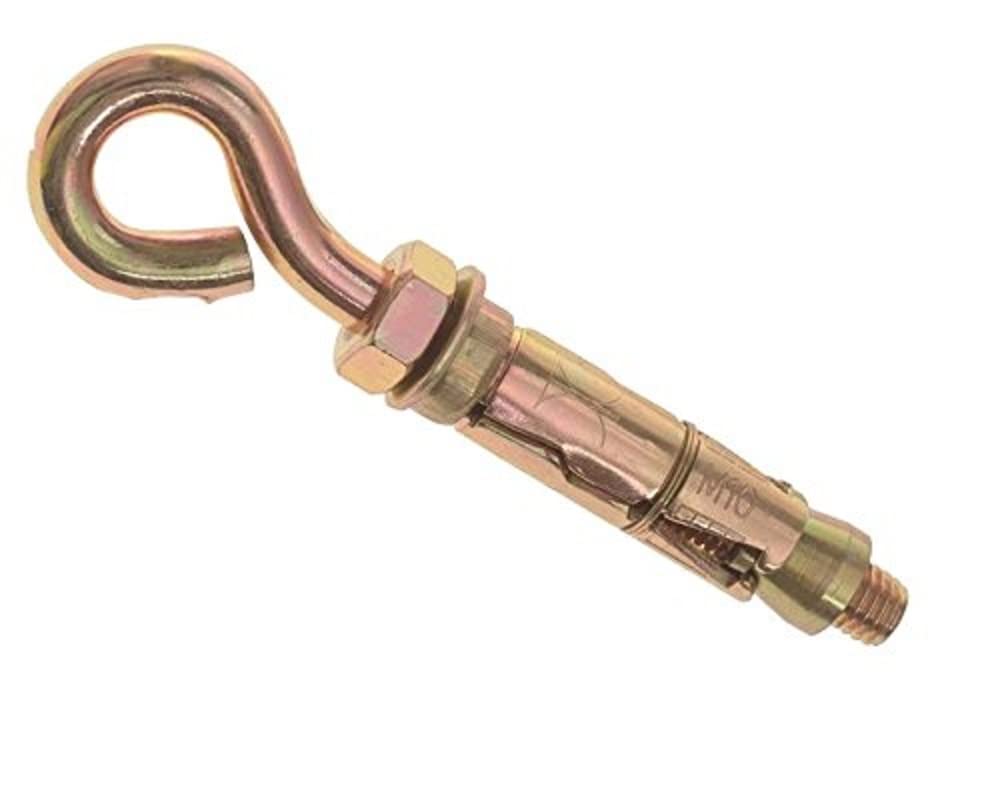 Merriway BH03967 (2 Pcs) YZP 8.8 Steel Eye Bolt with Shield Anchor, M6 x 56 mm - Pack of 2 Pieces