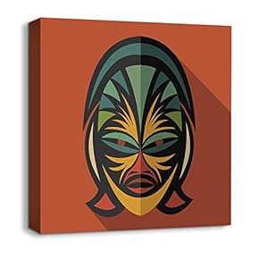 Canvas Wall Art African Culture Pattern Painting Artwork for Home Prints Framed - 12x12 inches