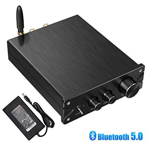 Neoteck Bluetooth 5.0 Stereo Audio Amplifier Receiver 2 Channel Mini Hi-Fi Class D Integrated Amp Digital Power Amplifier with Bass and Treble Control for Home Speakers 100W + 100W