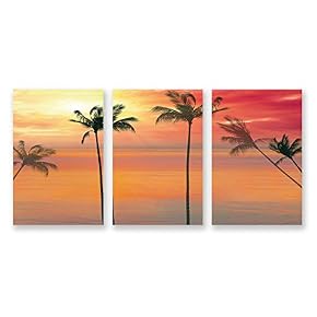 3 Panel The Palm Trees Pictures Home Wall...