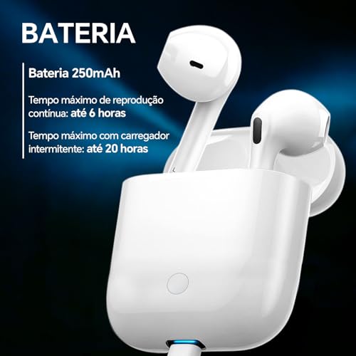 Fones de Ouvido Wireless Bluetooth 5.4, Cancelamento de Ruído, 16h de Bateria, Compatível com Todos os Celulares e Notebook (Branco3)