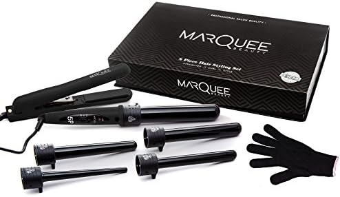 RavisingRidge Professional Salon 8 Piece Interchangeable Flat and Curling Iron Set - Black