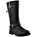 KS & CO Kids Knee High Boots Lace Up Quilted Back Buckle Straps Shoes