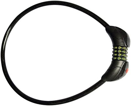 Virocana Bicycle Lock Cable Lock with Blue LED Pick Drill Resistant Security Locks ( 4 Digit Resettable 0.47x35.4 InchSize Black )