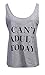 Happyear Women's Vest Top I Can't Adult Today Funny Tank Tops-Gray L