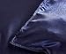 AiMay 3 Piece Satin Duvet Cover Set (1 Duvet Cover + 2 Pillowcases) Rich Silk Luxury 100% Super Soft Microfiber Bedding Collection Reversible Stain-Resistant Wrinkle Free (Queen, Navy Blue)