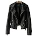 VANGULL Women Ladies Zipper Slim Biker Motorcycle PU Leather Jackets Punk Rock Coats (M, Black)