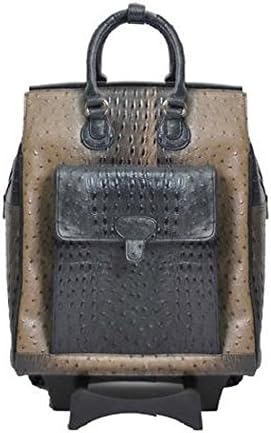 Patrizia Luca Two Tone Rolling Luggage Bag, Black and Cocoa