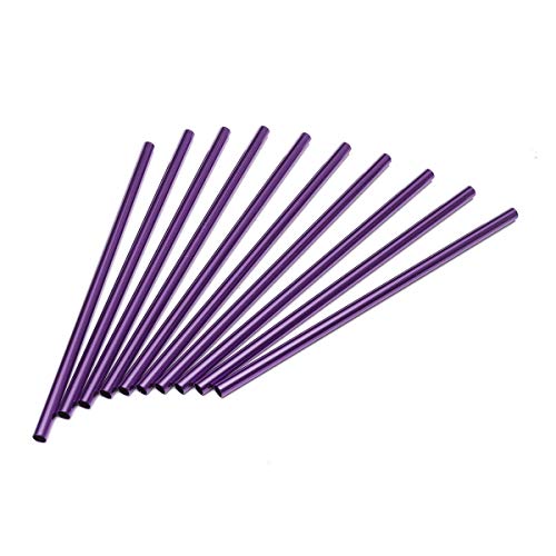 LYYCEU 10 Teile/Satz Aluminium-Trinkstiel-Strohhalme recycelbarer Slurpee-Cocktail-Trinkhalm-Partybedarf (Color : Pink) – Bild 6