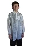 Makerspace Lab Disposable Lab Coats, White, Child Medium, 10 Pack
