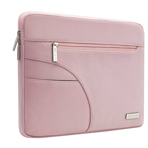 Mosiso Laptop Sleeve Bag for 13-13.3 Inch MacBook Pro, MacBook Air, Ultrabook Netbook Tablet, Polyester Fabric Protective Carrying Case Cover, Pink