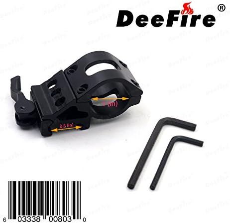 DeeFire 45 Degree 1" 25.4mm Ring Offset QD 21mm Rail Picatinny Quick Release Knob Tactical Flashlight Mount Picatinni Picatinny Offset Flashlight Ring Mount