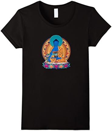 Womens Medicine Buddha Healing Mantra Tibetan Buddhist Yoga Shirt XL Black