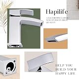 Hapilife Basin Taps Waterfall Mono Monobloc with Slotted Waste UK Hoses view 10