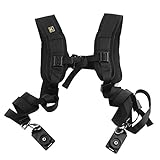Quick Release Double Camera Shoulder Strap Harness Soft Padded Decompression Foam Shoulder Strap Belts for Digital Canon Nikon Camera,Ergonomic Design Curved Nylon