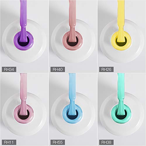 ROSALIND 15ml Gel Nail Polish 6 Colors Set Soak Off Long Lasting Gel Nails Art Solid Semi Permanent Manicure Beauty Salon Summer Colors Set