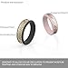 Ikonfitness Silicone Wedding Ring for Women, Two Piece Rubber Wedding Ring With Unique 3D Embossed Pattern, 6.5 mm Wide 2 Pack in Metal Box (RoseGold, Gold, 6)