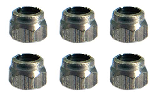 Teak Tuning Professional Fingerboard Lock Nuts, Nylon Insert, Stainless Steel, Silver (Pack of 6)