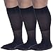 Zaftig Womens Plus Size Opaque Nylon Trouser Socks, Expandable Calf (Plus Size, 3 Pairs Black)
