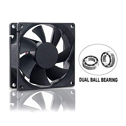 Wathai 80x80x25mm 80mm Dual Ball Bearing DC Cooling Fan 12V 2Pin