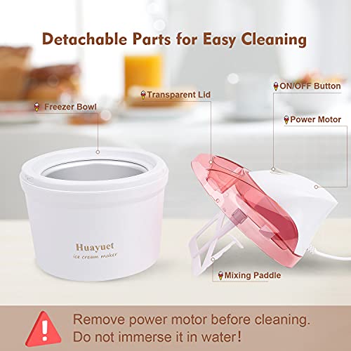 Huayuet Ice Cream Maker，Electronic Homemade Fruit Soft Serve Ice Cream Machine for Kids，Home Luxury Frozen Dessert Manufacturer，1.27 Quart Homemade Ice Cream Yogurt Sorbet DIY