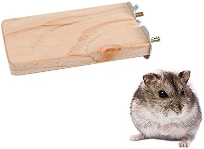 Wooden Homemade Hamster Toys, Natural Tunnel Tube Cage & Wood Gangplank Stand Platform & Hamster Swing with Bell for Small Animal Hamster Chipmunks Parrot Toys