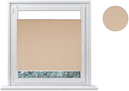EasyFix blackout roller blinds for sun and visual protection, with Klemmfix clamps (no drilling required), including mounting material, Fabric, cream, 80 x 100 cm