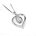 AOBOCO Sisters Necklace Sterling Silver Always My Sister Forever My Friend Love Heart Pendant Necklace Women Jewelry Birthday Gift for Friends (Clear Zirconia)