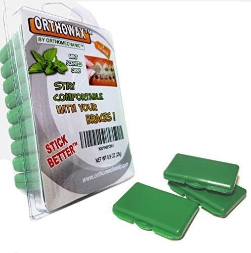 Genuine Orthowax™ Packed in Mint Scented Green Cases - Orthodontic Dental Waxes - Stick Better Than Competitors - The Most Popular Orthodontic Wax - by Orthomechanics - Recommended by Doctors