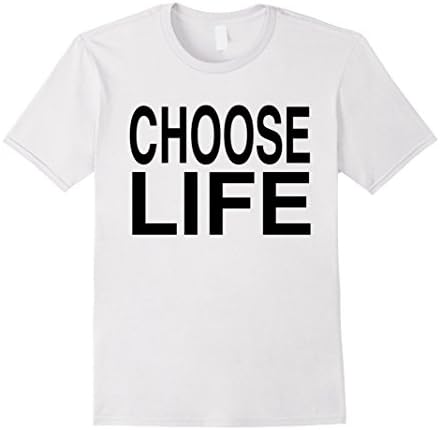Men's Choose Life - Vintage Retro 80s T-Shirt Large White