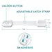Adoric Child Safety Locks 6 Pack 3M Adhesive Included, No Drilling Child Proof Cabinet Locks with Adjustable Strap and Latch for Cabinets, Drawers, Appliances, Toilet Seat and Fridge
