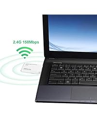 TUOSHI, 2.4G adaptador wifi inalámbrico USB 2.0 150 Mbps adaptador USB WiFi para Desktop Laptop y Notebook LAN Card (Configuración de 3 minutos)
