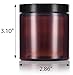 JUVITUS (12 pack) 8 oz Amber Plastic Refillable Jar with Black Smooth Lids
