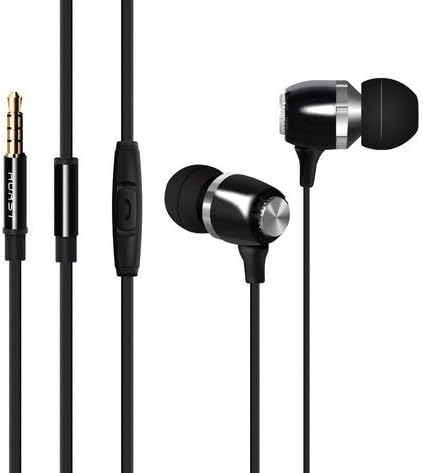 HUAST Noise Isolating Ergonomic In-ear Earbuds - Bass Enhanced + Bass Boosted and Stereo Surround Sound Audio Earphones with Mic