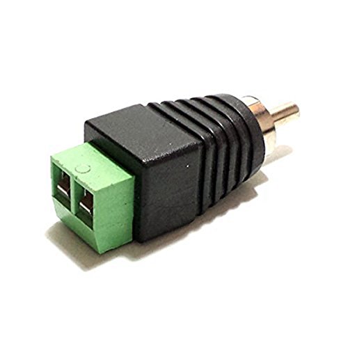 DCFun RCA Male to AV Screw Terminal UTP Cat5/Cat6 Cable Connector Audio / Video Adapter 10-Pack