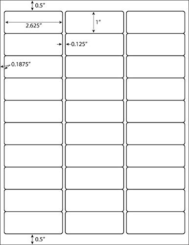 BESTEASY 30-up 500 Sheets 1" X 2-5/8" Address Shipping Labels for Laser and Inkjet Printers, FBA Product Labels (500 Sheet)