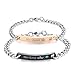 AmorFeel Anti-Scratch Matte Stainless Steel His Queen Her King Relationship Couple Bracelet