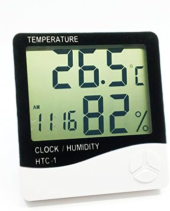Indoor Digital Humidity Meter Hygrometer Thermometer with Large LCD Display Temperature Alarm Clock